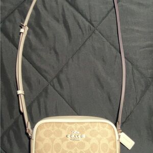 Coach Cream Textured Crossbody Bag with Adjustable Strap